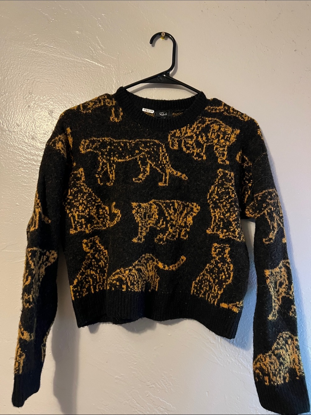 Rails Perci Leopard Cotton & Cashmere Sweater XXS - Picture 3 of 5
